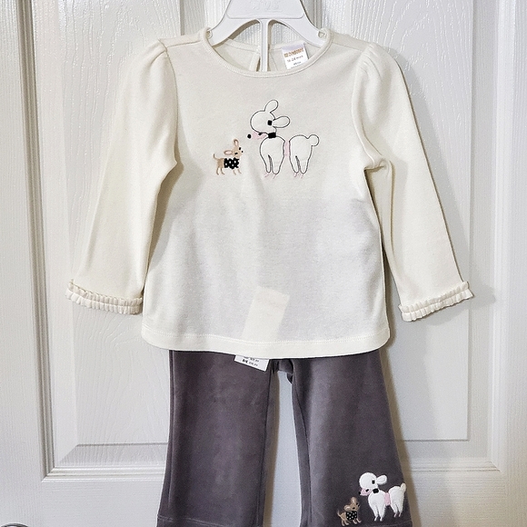 Gymboree Other - NWT Gymboree Poodle/Chihuahua 18-24 Month Top & 6-12 Month Velour Pants
